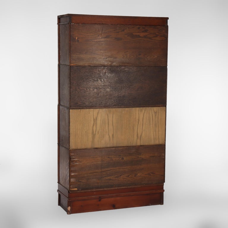 Arts & Crafts Macey Mission Oak Four Stack Barrister Bookcase C1910
