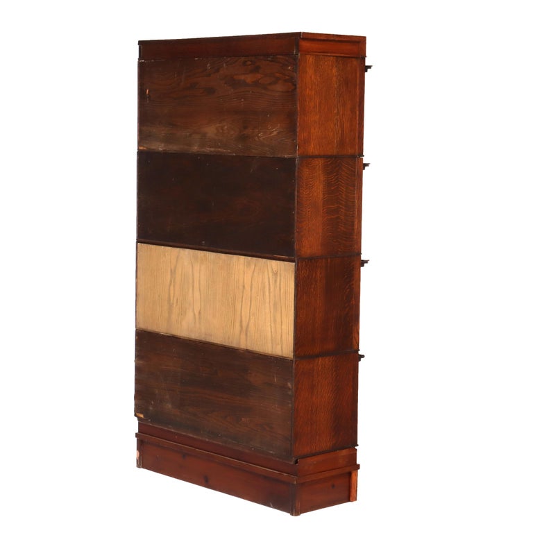 Arts & Crafts Macey Mission Oak Four Stack Barrister Bookcase C1910