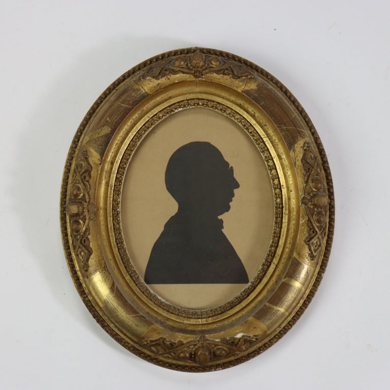 Four Antique Miniature Silhouettes 19thC