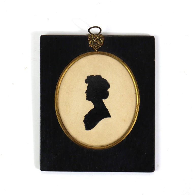 Four Antique Miniature Silhouettes 19thC