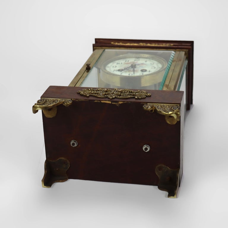 Antique French Louis XVI Style Mahogany & Ormolu Clock c1890