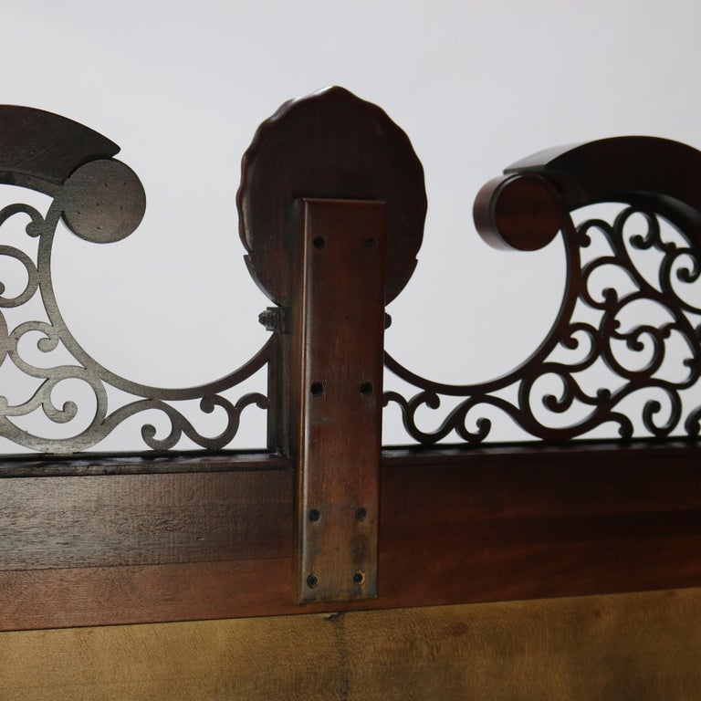 Century Chippendale Style Mahogany Queen Sized Bed Headboard 20thC
