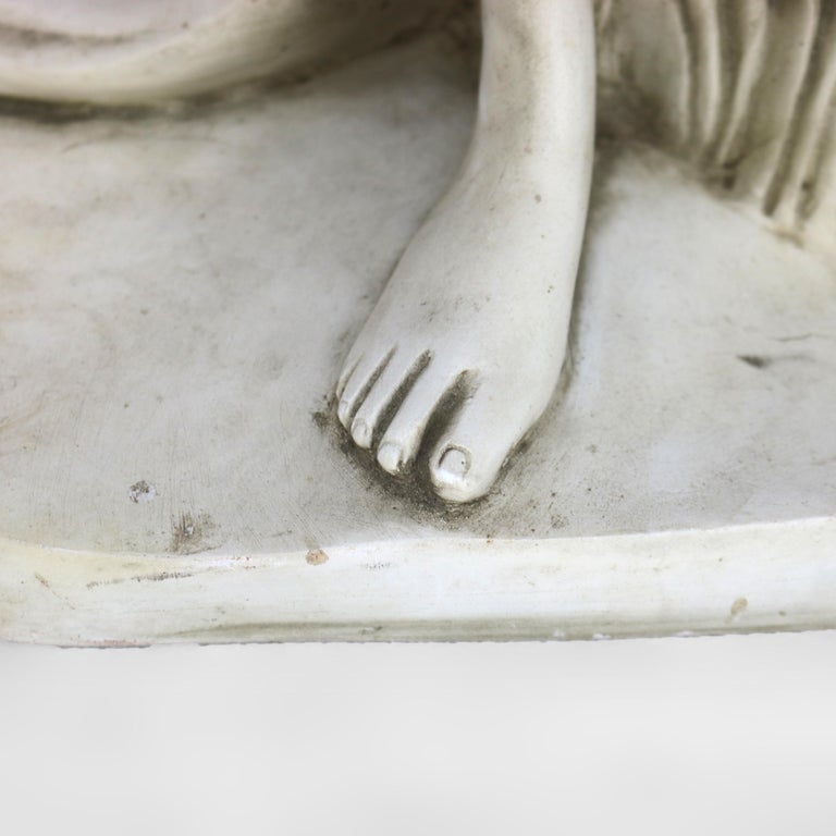 Antique Neoclassical 34” Plaster Sculpture of a Nude Woman C1920