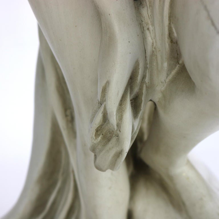 Antique Neoclassical 34” Plaster Sculpture of a Nude Woman C1920