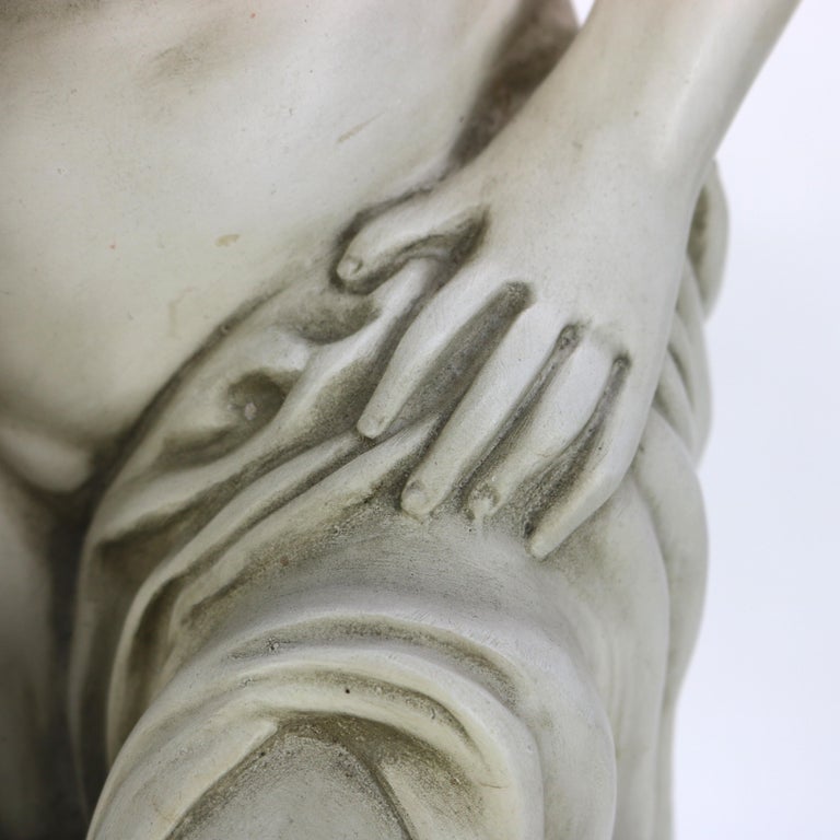 Antique Neoclassical 34” Plaster Sculpture of a Nude Woman C1920