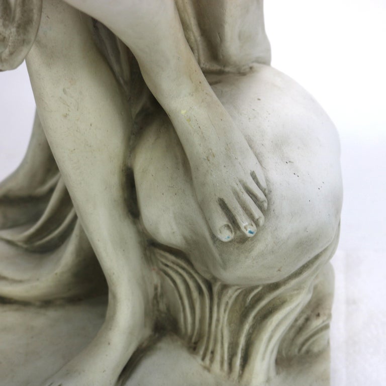 Antique Neoclassical 34” Plaster Sculpture of a Nude Woman C1920