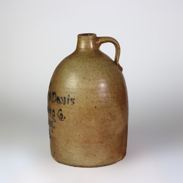 Antique Winchell & Davis Importing Co. of Albany, NY Stoneware Whiskey Jug C1880