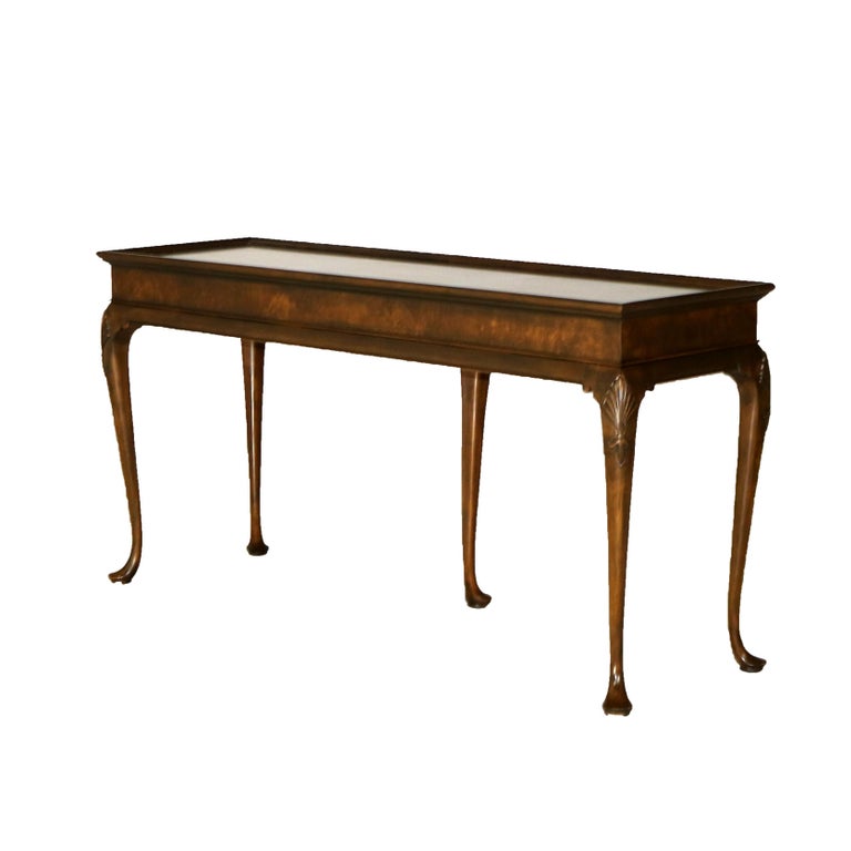 Baker Collector’s Edition Queen Anne Carved & Banded Mahogany Sofa Table 20thC