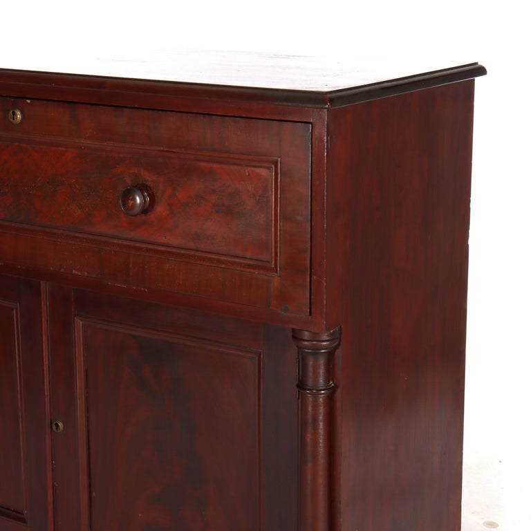 Antique American Empire Classical Flame Mahogany Butler’s Desk c1840