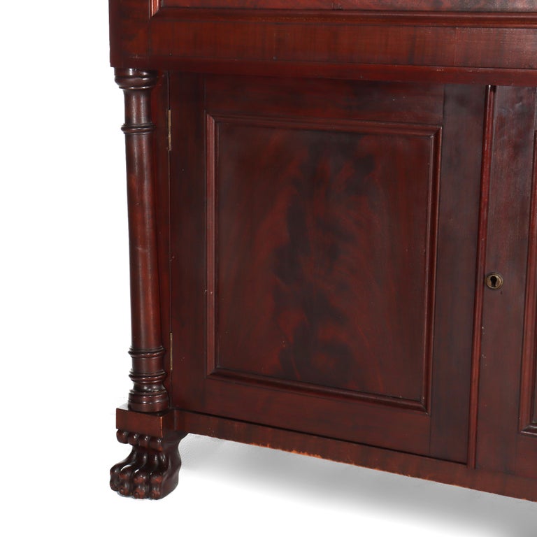 Antique American Empire Classical Flame Mahogany Butler’s Desk c1840