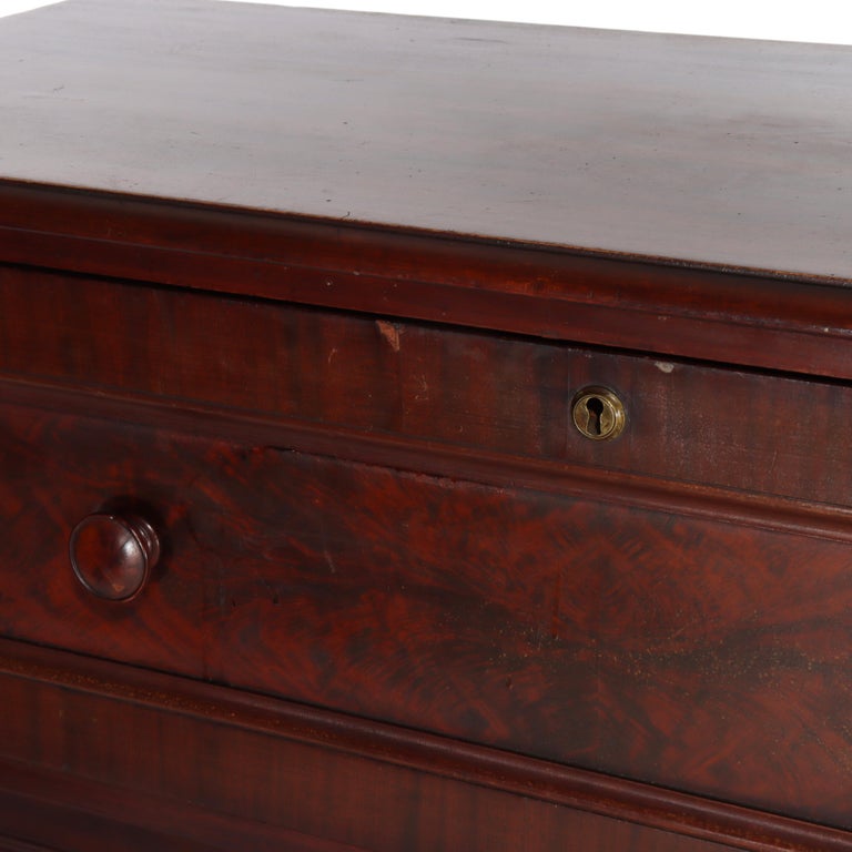 Antique American Empire Classical Flame Mahogany Butler’s Desk c1840
