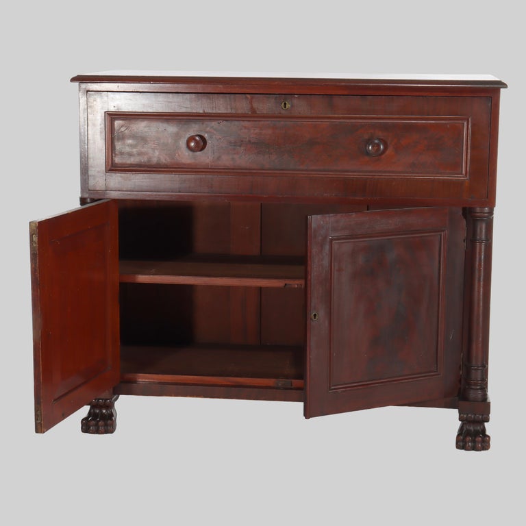 Antique American Empire Classical Flame Mahogany Butler’s Desk c1840