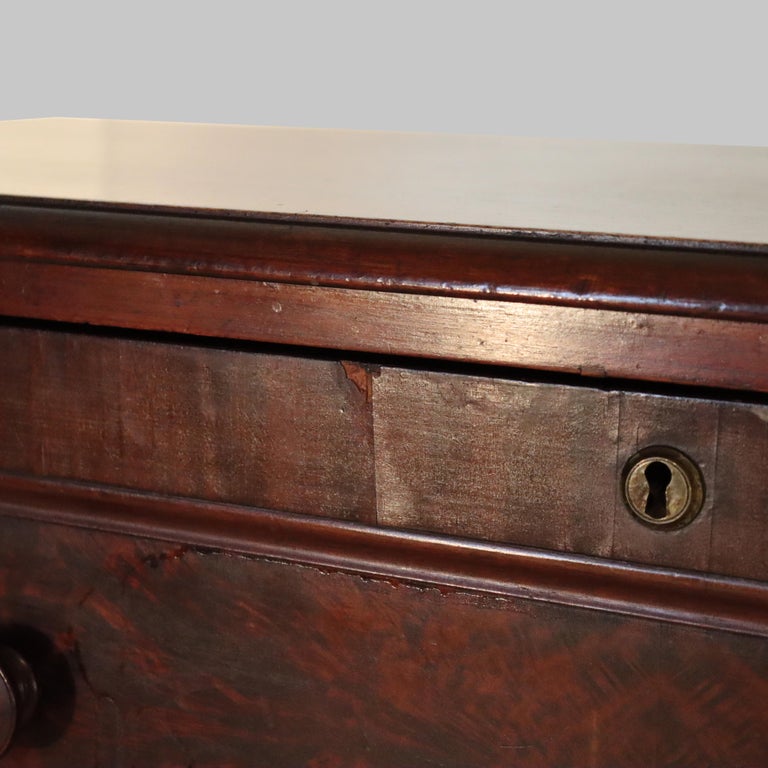 Antique American Empire Classical Flame Mahogany Butler’s Desk c1840