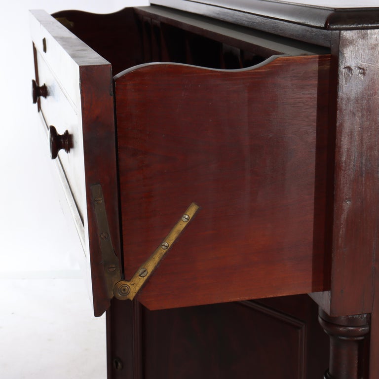 Antique American Empire Classical Flame Mahogany Butler’s Desk c1840