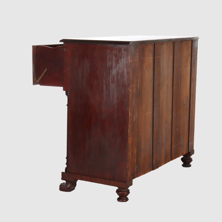 Antique American Empire Classical Flame Mahogany Butler’s Desk c1840