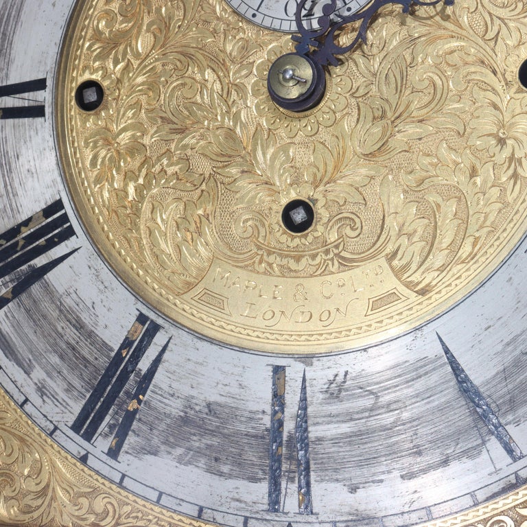 Monumental Westminster English Baroque Heavily Figural Carved Tall Case Clock