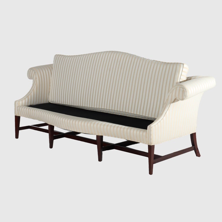 Vintage English Georgian Style Camel Back Sofa 20thC