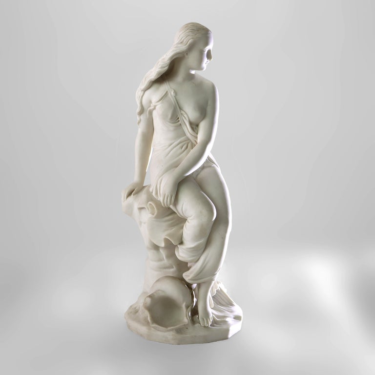 Antique Minton Parian Classical Sculpture “Miranda” Signed C1890