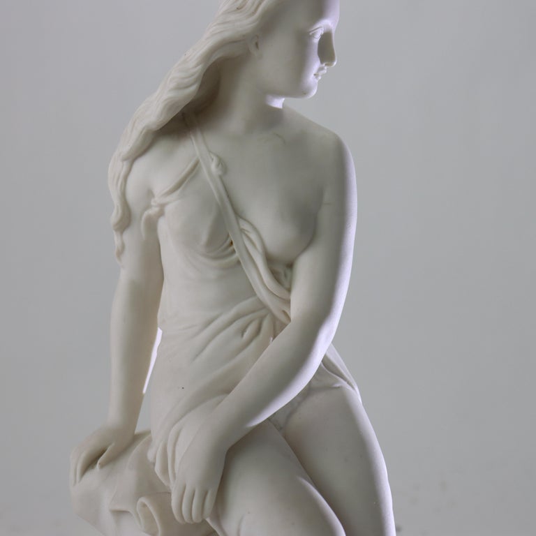 Antique Minton Parian Classical Sculpture “Miranda” Signed C1890