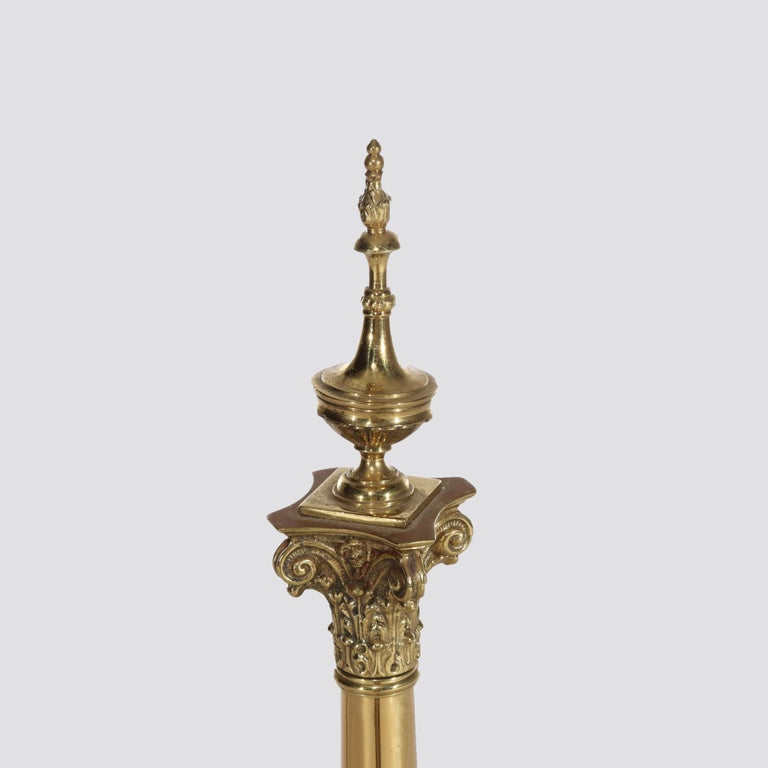 Oversized Pair Of Antique French Empire Brass Fireplace Chenets 19thC