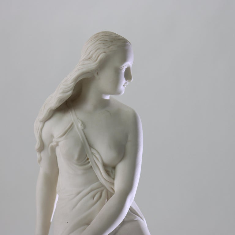 Antique Minton Parian Classical Sculpture “Miranda” Signed C1890