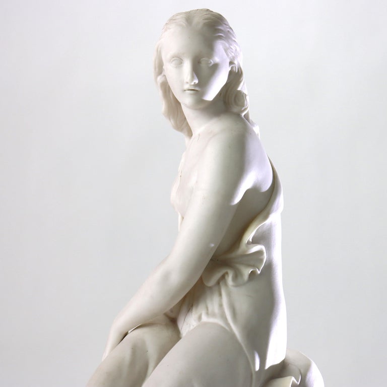 Antique Minton Parian Classical Sculpture “Miranda” Signed C1890