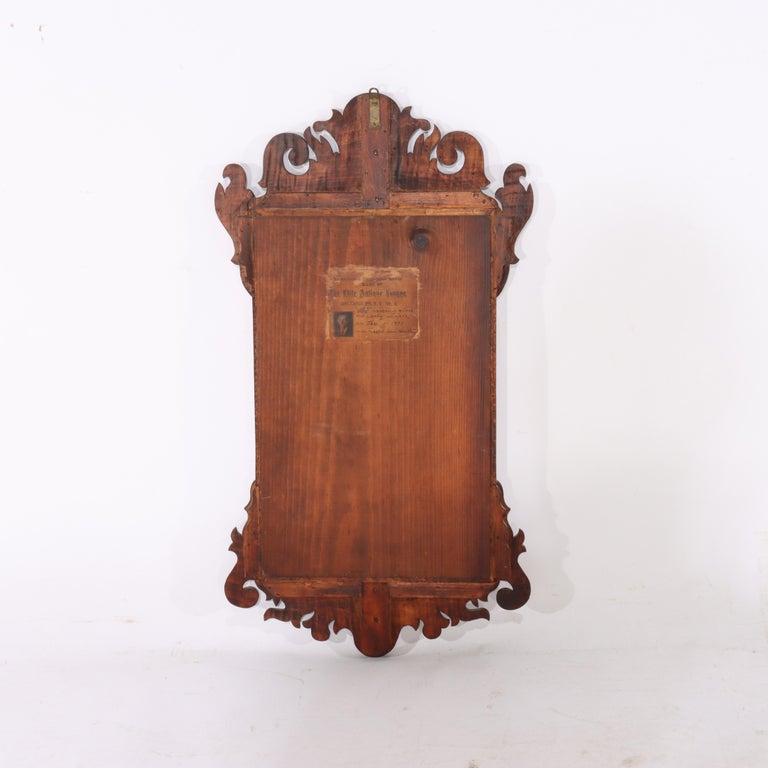 Antique Federal Chippendale Tiger Maple Mirror by The Elite Antique Shoppe C1930