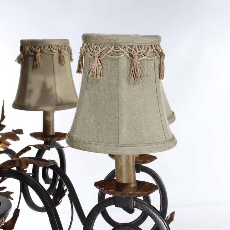 Vintage French Louis XIV Style Figural Cherub Gilt & Ebonized Chandelier c1940