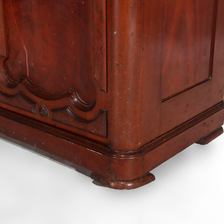 Large Antique Renaissance Revival Walnut, Burl & Marble Mirrored Sideboard c1890