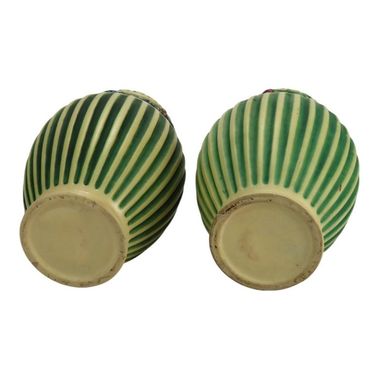 Pair Roseville Corinthian Pottery Vases C1930