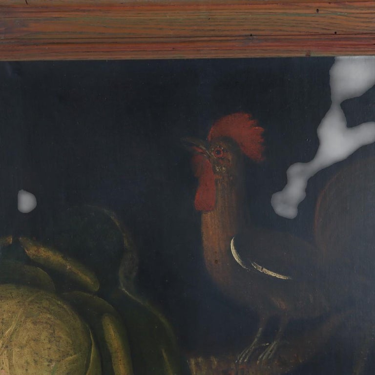 Antique Dutch Oil On Canvas Still Life Painting Unsigned 18th C