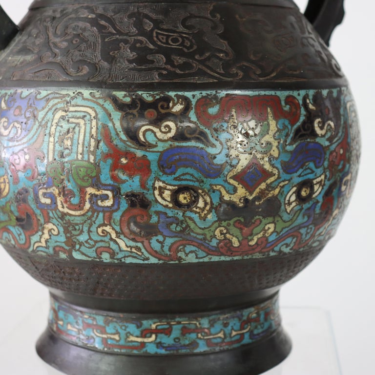 Antique Chinese Enameled Floor Vase C1890