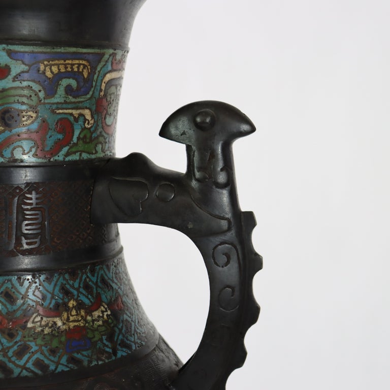 Antique Chinese Enameled Floor Vase C1890