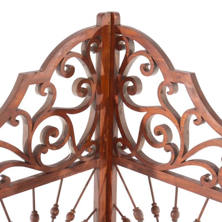Pair Of Antique Walnut Stick & Ball Sunburst Architectural Corbels c1900