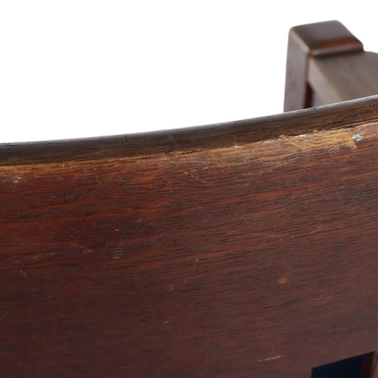 Antique J. M. Young or Stickley School Mission Oak Armchair c1920
