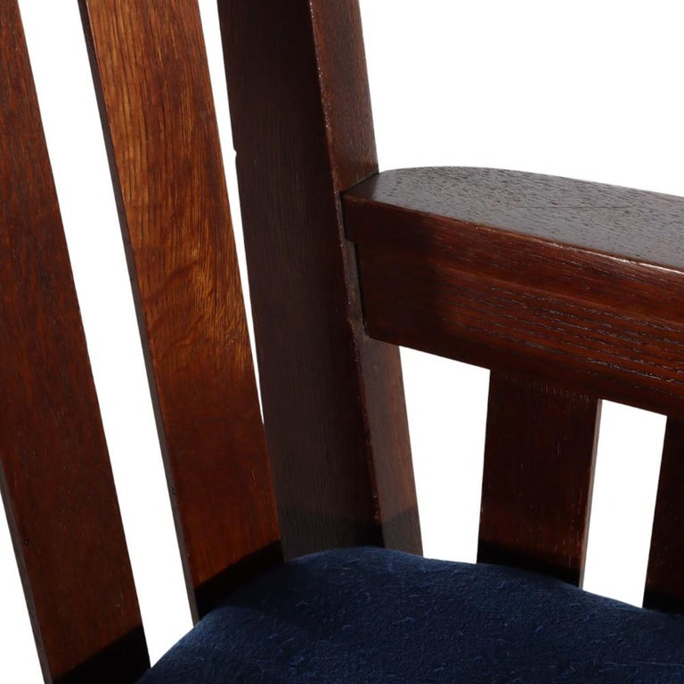 Antique J. M. Young or Stickley School Mission Oak Armchair c1920