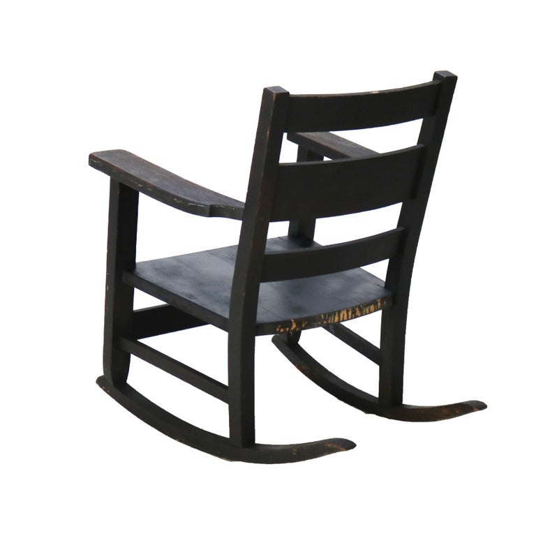 Antique RH Conant’s Sons Arts & Crafts Mission Oak Slat Back Rocking Chair c1910