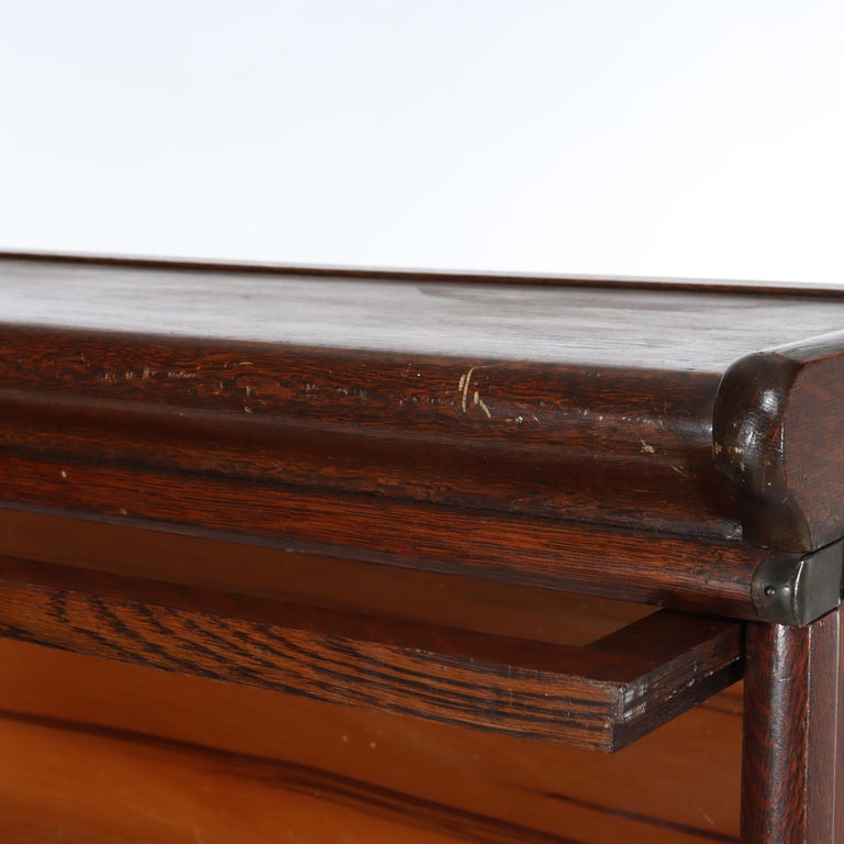 Antique Arts & Crafts Oak 3 Stack Barrister Bookcase C1920