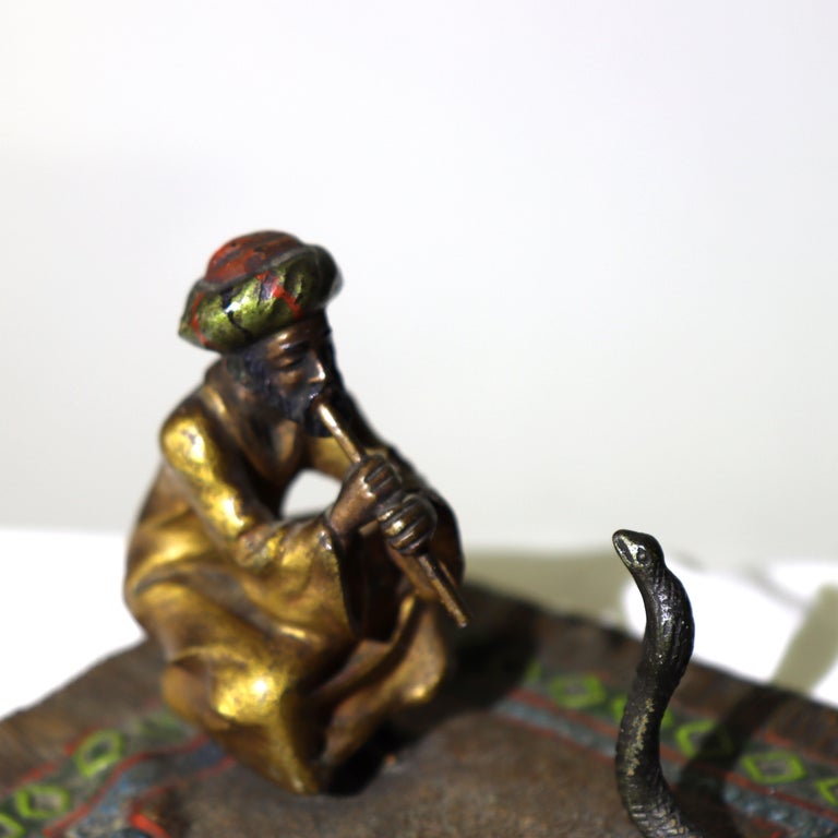 Franz Bergman Cold Painted Bronze Figure Of Snake Charmer Unsigned C1910