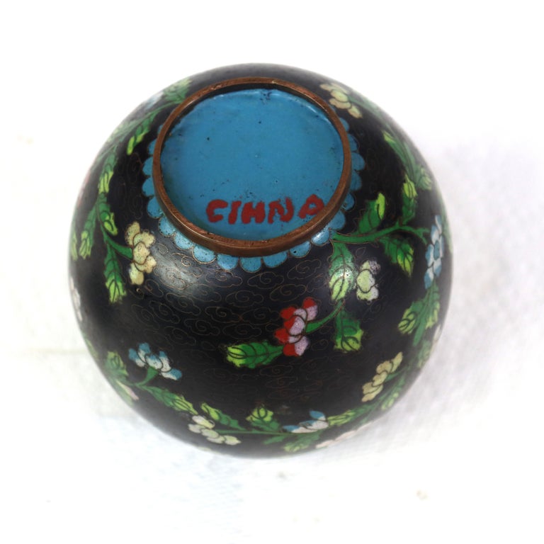 Three Antique Japanese Cloisonne: 2 Ginger Jars & 1 Vase Unsigned C1920
