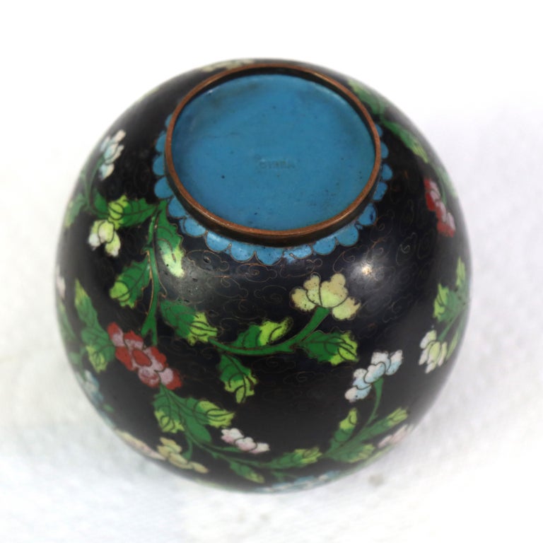 Three Antique Japanese Cloisonne: 2 Ginger Jars & 1 Vase Unsigned C1920