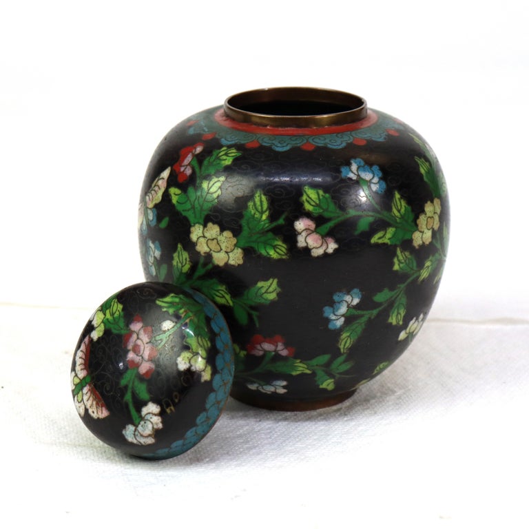 Three Antique Japanese Cloisonne: 2 Ginger Jars & 1 Vase Unsigned C1920