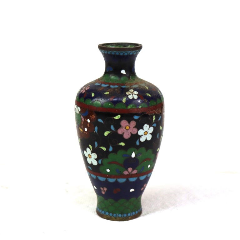 Three Antique Japanese Cloisonne: 2 Ginger Jars & 1 Vase Unsigned C1920