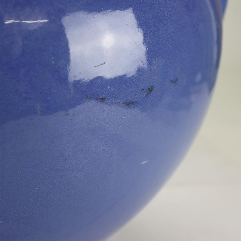 Large Antique Zanesville Blue Art Pottery Floor Vase C1930