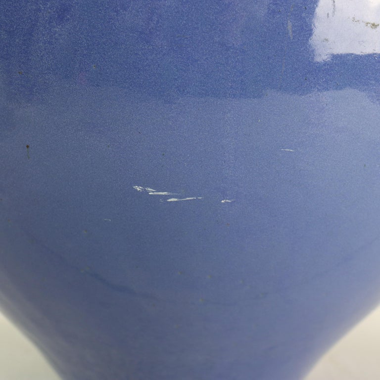 Large Antique Zanesville Blue Art Pottery Floor Vase C1930