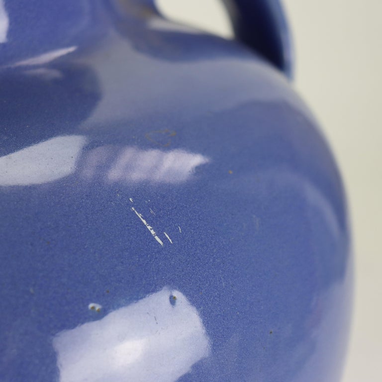 Large Antique Zanesville Blue Art Pottery Floor Vase C1930