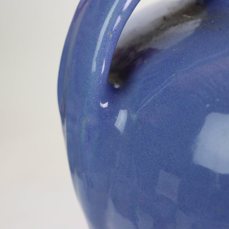 Large Antique Zanesville Blue Art Pottery Floor Vase C1930
