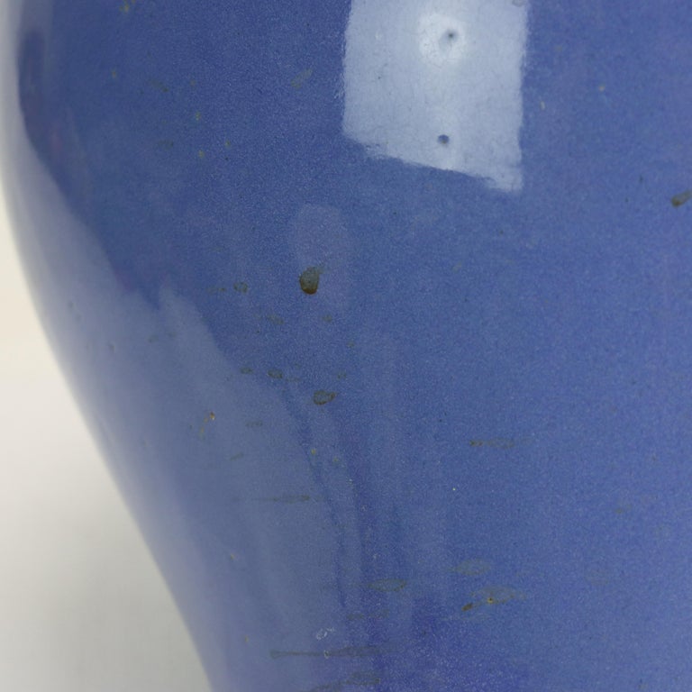 Large Antique Zanesville Blue Art Pottery Floor Vase C1930