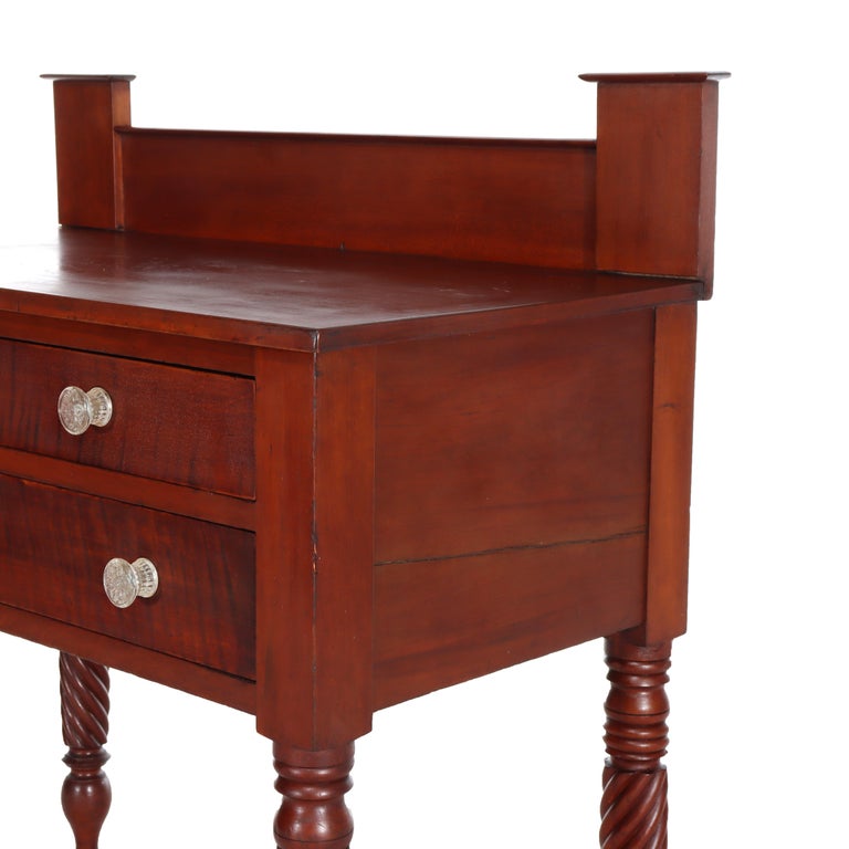 Antique Sheraton Cherry & Tiger Maple 3-Drawer Server C1830