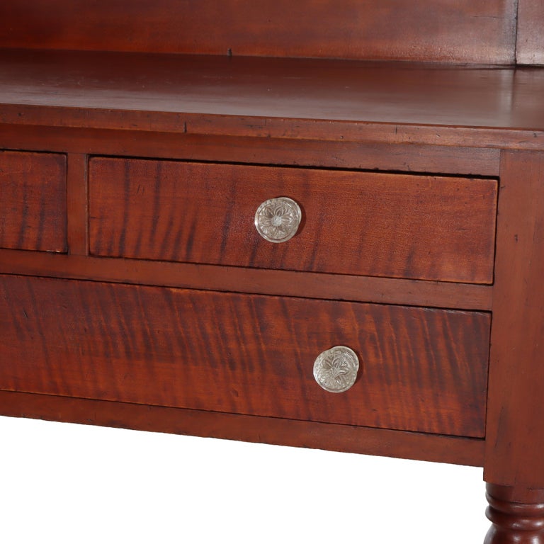Antique Sheraton Cherry & Tiger Maple 3-Drawer Server C1830